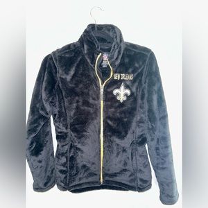 New Orleans Saints NFL Team Women’s fuzzy zip up, size small.